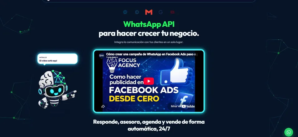 Focus Chat. Vista inicio