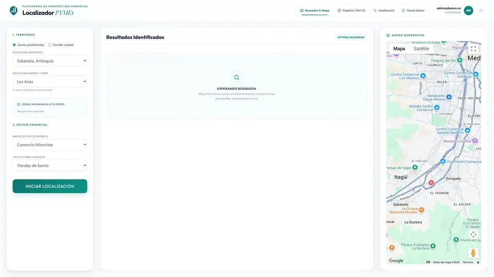 Agente financiero. Vista buscador