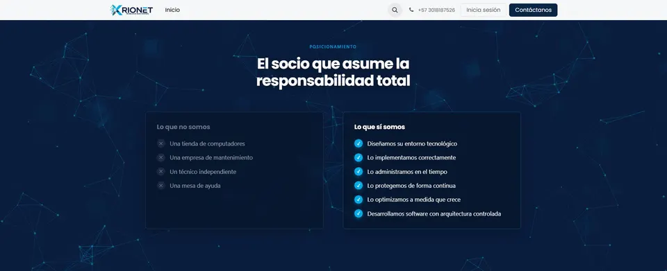 Krionet. Vista posicionamiento