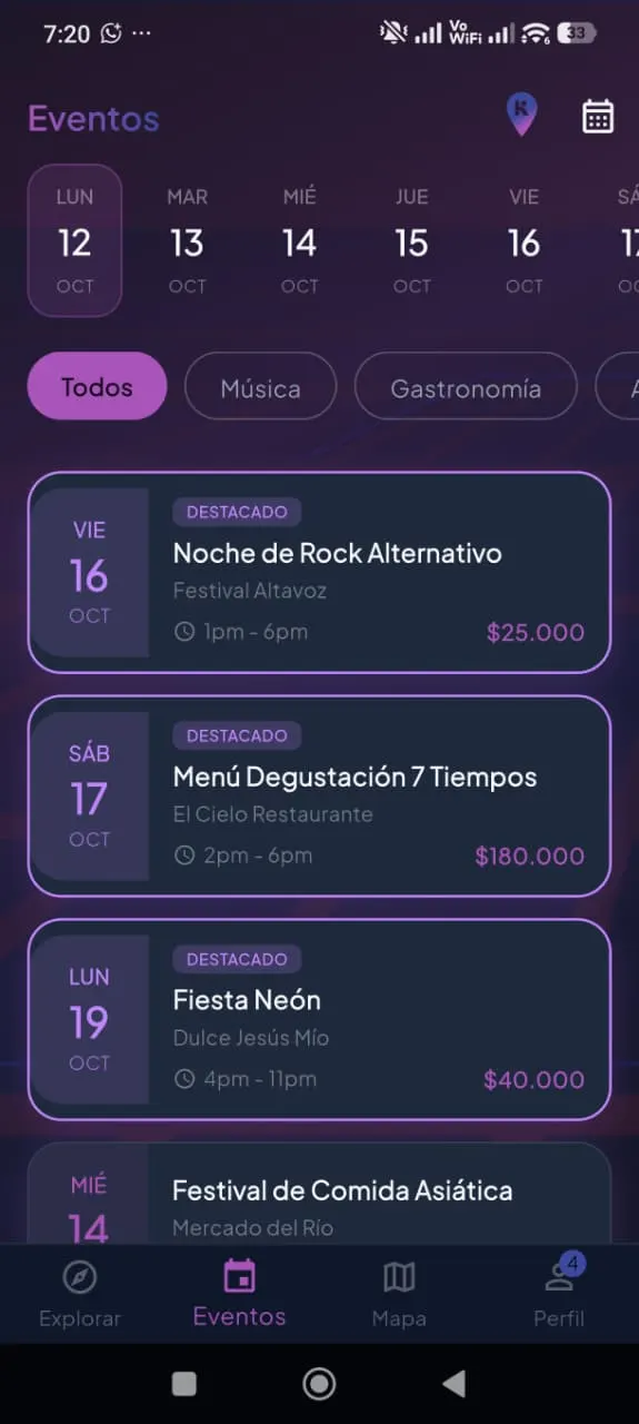 K-hace. Eventos